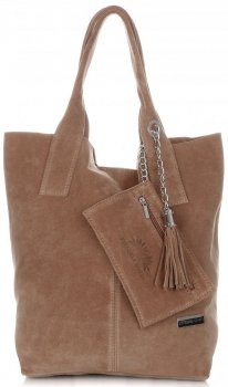 Bőr táska shopper bag Vittoria Gotti földszínű V5190