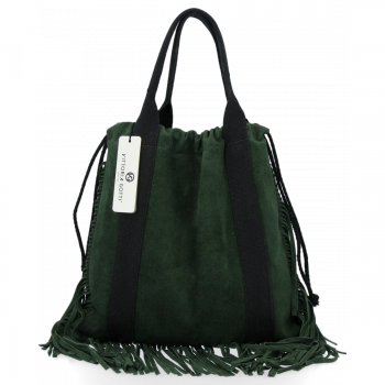 Bőr táska shopper bag Vittoria Gotti palackzöld B7