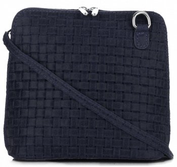 Bőr táska levéltáska Genuine Leather tengerkék A7