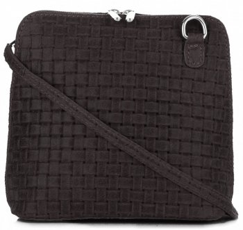 Bőr táska levéltáska Genuine Leather csokoládé A7