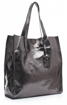 Bőr táska shopper bag Vera Pelle acél 205454