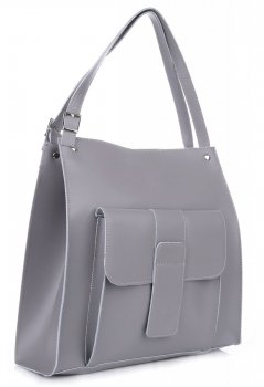 Bőr táska shopper bag Vittoria Gotti szürke 8286