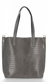 Bőr táska shopper bag Vittoria Gotti szürke VG803
