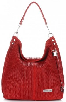 Bőr táska shopper bag Vittoria Gotti piros V80051