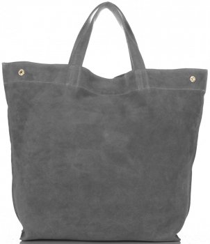 Bőr táska shopper bag Vera Pelle szürke A19