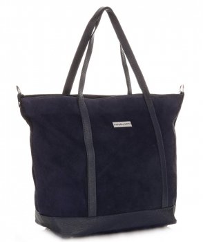 Bőr táska shopper bag Vittoria Gotti tengerkék V2939