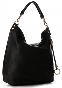 Bőr táska shopper bag Vittoria Gotti fekete V8047