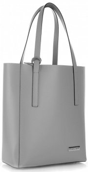 Bőr táska shopper bag Vittoria Gotti szürke V3121