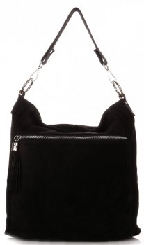 Bőr táska shopper bag Genuine Leather fekete 1330
