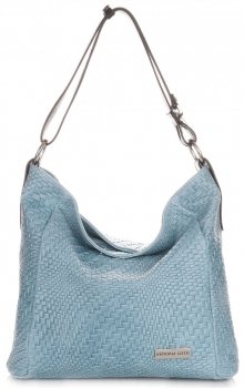 Bőr táska shopper bag Vittoria Gotti égszínkék V2054