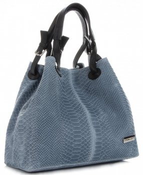 Bőr táska shopper bag Vittoria Gotti Indigó V2L