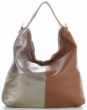 Bőr táska shopper bag Genuine Leather vörös 5521