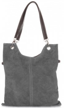 Bőr táska univerzális Genuine Leather szürke 517