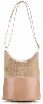 Listonoszka skórzana Genuine Leather Aligator Beżowa