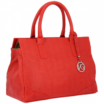 Mały Elegancki Firmowy Kuferek Skórzany firmy Vittoria Gotti Made in Italy Czerwony