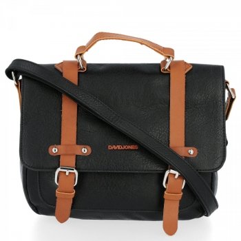Uniwersalna Torebka Damska Listonoszka w stylu Vintage firmy David Jones Czarna