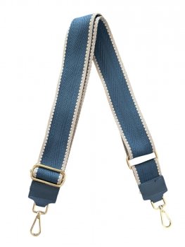 Modny Pasek Do Torebki Jodełka P008 Jasno Niebieski/Beżowy