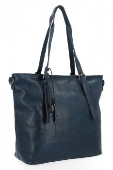Uniwersalna Torebka Damska XL Shopper Bag firmy Hernan HB0213-1 Granatowa