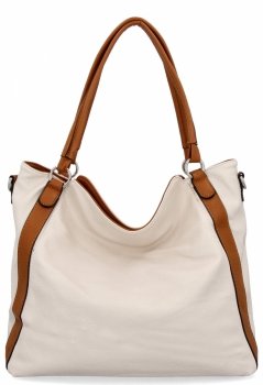 Torebka Damska Shopper Bag XL firmy Hernan HB0337 Beżowa/Ruda