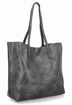 Duża Torebka Shopper Bag z Kosmetyczką firmy Herisson 18R301 Szara