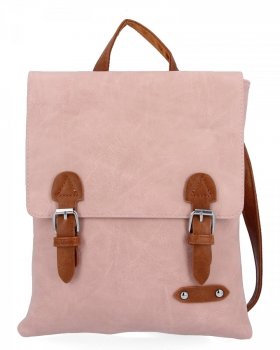 Modny Plecak Damski w Stylu Vintage firmy Herisson 817 Pudrowy Róż