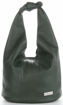 Vittoria Gotti Made in Italy Modny Shopper XL Uniwersalna Torba Skórzana na co dzień Butelkowa Zieleń