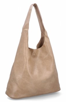 Torebka Damska Shopper Bag XL z Kosmetyczką firmy Herisson H8801 Ciemno Beżowa