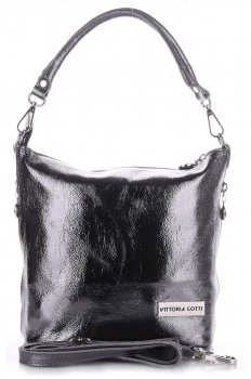 VITTORIA GOTTI Made in Italy Elegancka Torebka Listonoszka Skórzana Iron
