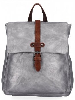 Plecak Damski w Stylu Vintage firmy Herisson 1452A511 Ciemno Srebrny