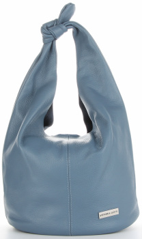 Vittoria Gotti Made in Italy Modny Shopper XL z Kosmetyczką Uniwersalna Torba Skórzana na co dzień Niebieska