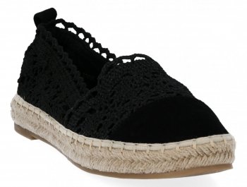 Czarne modne espadryle damskie firmy Lady Glory