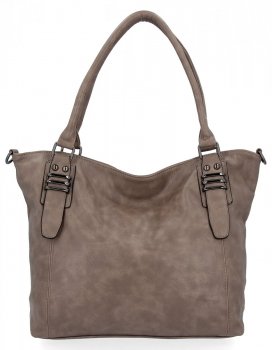 Torebka Damska Shopper Bag XL firmy Hernan HB0397 Ciemno Beżowa