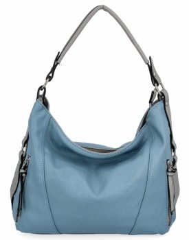 Miejska Torebka Damska firmy Hernan HB0187 Błękitna/Jasno Szara