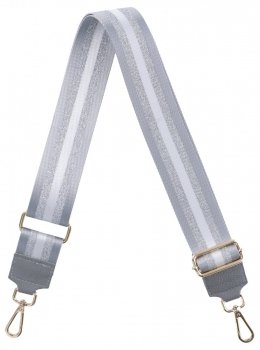 Modny Pasek Do Torebki Stripes P004 Szary/Srebrny