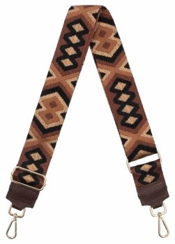 Modny Pasek Do Torebki H14 Czekoladowy/Ciemno Beżowy