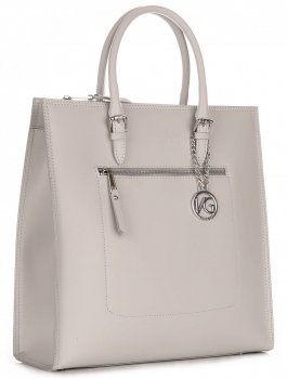 Elegancka Torba Skórzana VITTORIA GOTTI Jasno Szara