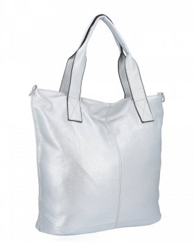 Duża Torebka Damska Shopper Bag XXL firmy Hernan HB0363 Srebrna