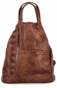Stylowy Plecaczek Damski firmy Herisson 15-2B315 Brązowy