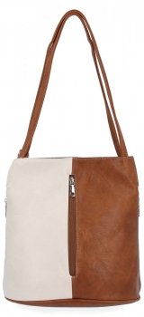 Torebka Damska Vintage z Funkcją Plecaka firmy Hernan HB0212 Beżowa/Ruda