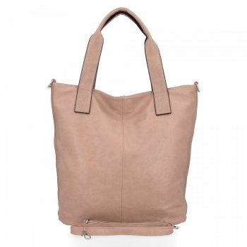 Duża Torebka Damska Shopper Bag XXL firmy Hernan HB0363 Pudrowy Róż