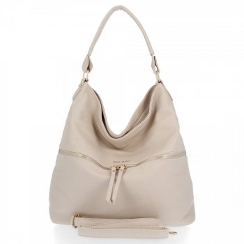 BEE BAG Uniwersalna Torebka Damska Denise w rozmiarze XL Beżowa