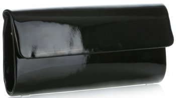 Elegancka Lakierowana Kopertówka Torebka Damska Czarna