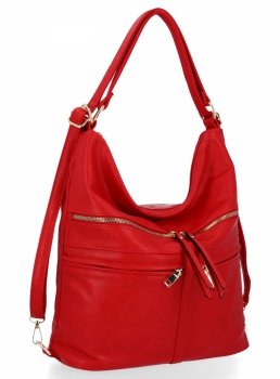 BEE BAG Uniwersalna Torebka Damska Lauren z funkcją plecaczka Czerwona