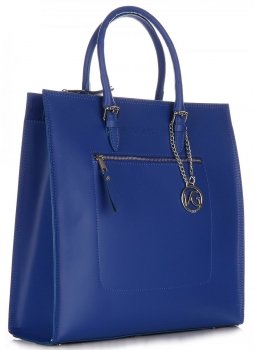 Elegancka Torba Skórzana VITTORIA GOTTI Niebieska