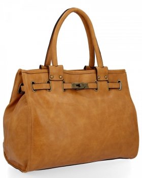 Elegancka Torebka Damska Kuferek firmy Hernan HB0248 Musztarda