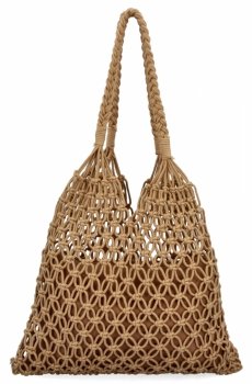 Ratanowa Torebka Damska Boho firmy Herisson 1002L5251 Ciemno Beżowa