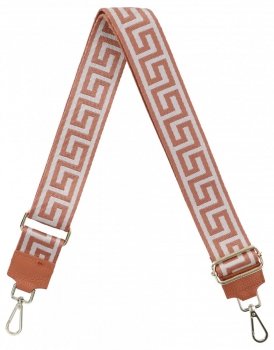 Modny Pasek Do Torebki Geometric PA005 Rudy/Beżowy
