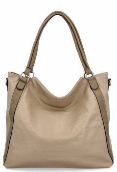Torebka Damska Shopper Bag XL firmy Hernan HB0337 Ciemno Beżowa/Ziemista