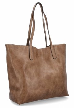 Duża Torebka Shopper Bag z Kosmetyczką firmy Herisson 18R301 Ziemista