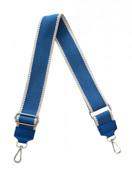 Modny Pasek Do Torebki Jodełka P008 Niebieski/Beżowy